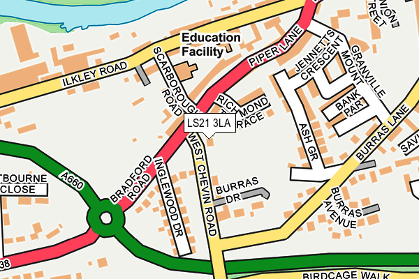 LS21 3LA map - OS OpenMap – Local (Ordnance Survey)