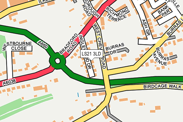 LS21 3LD map - OS OpenMap – Local (Ordnance Survey)