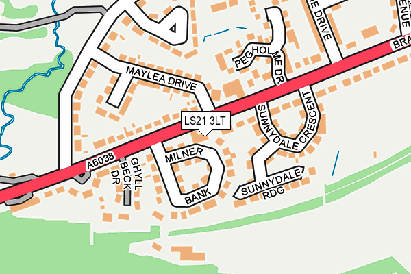 LS21 3LT map - OS OpenMap – Local (Ordnance Survey)