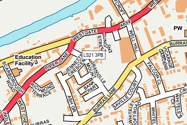 LS21 3PB map - OS OpenMap – Local (Ordnance Survey)