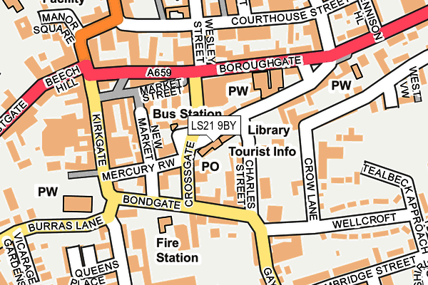 LS21 9BY map - OS OpenMap – Local (Ordnance Survey)
