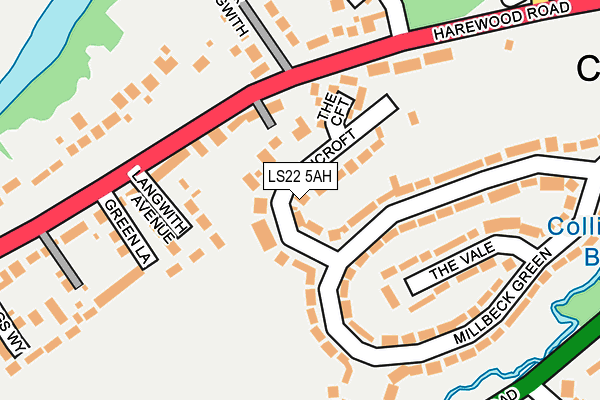 LS22 5AH map - OS OpenMap – Local (Ordnance Survey)