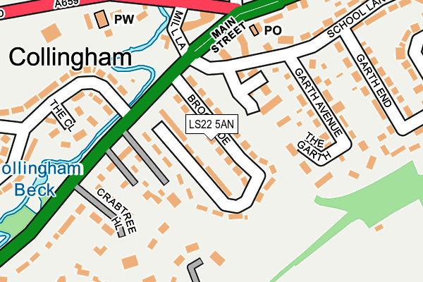 LS22 5AN map - OS OpenMap – Local (Ordnance Survey)
