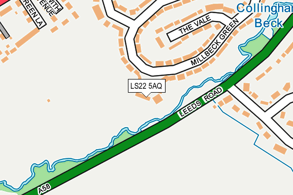 LS22 5AQ map - OS OpenMap – Local (Ordnance Survey)