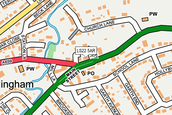LS22 5AR map - OS OpenMap – Local (Ordnance Survey)