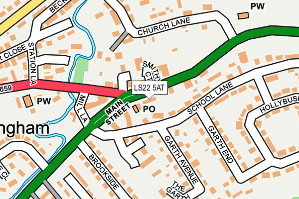 LS22 5AT map - OS OpenMap – Local (Ordnance Survey)