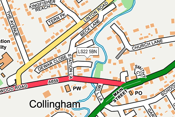 LS22 5BN map - OS OpenMap – Local (Ordnance Survey)