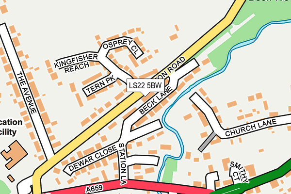 LS22 5BW map - OS OpenMap – Local (Ordnance Survey)