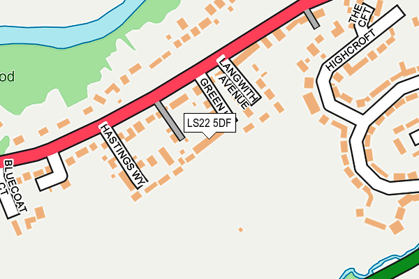 LS22 5DF map - OS OpenMap – Local (Ordnance Survey)