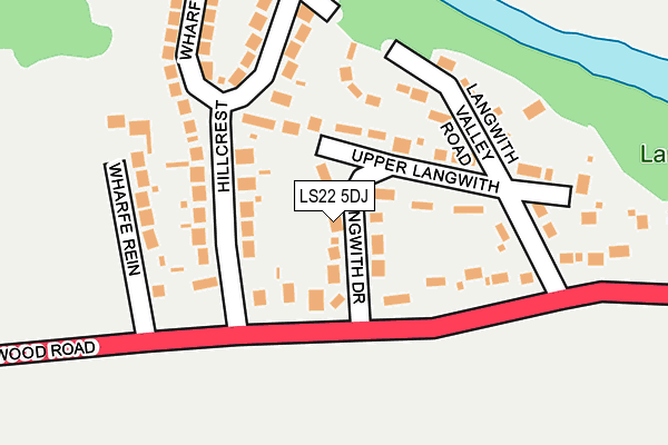LS22 5DJ map - OS OpenMap – Local (Ordnance Survey)