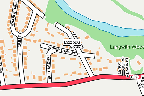 LS22 5DQ map - OS OpenMap – Local (Ordnance Survey)
