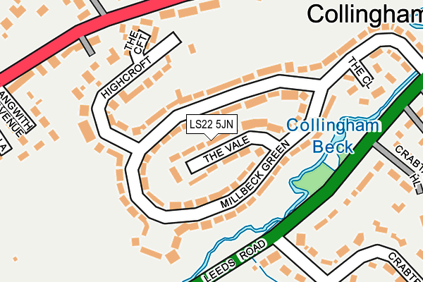 LS22 5JN map - OS OpenMap – Local (Ordnance Survey)