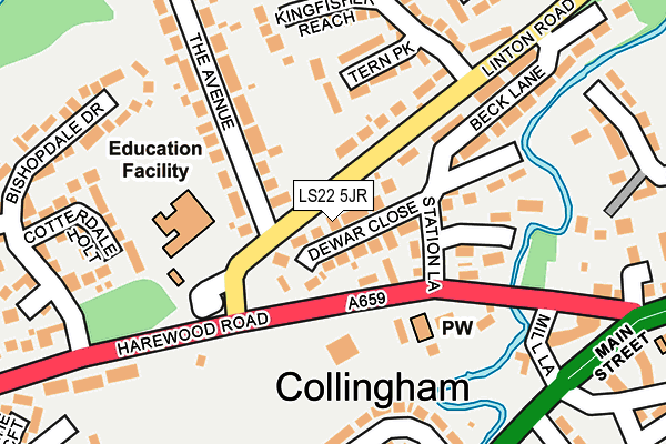 LS22 5JR map - OS OpenMap – Local (Ordnance Survey)