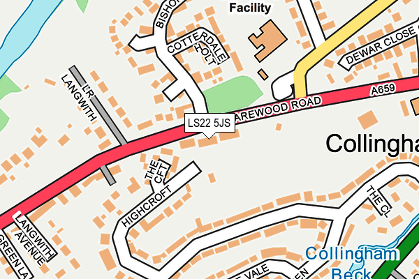 LS22 5JS map - OS OpenMap – Local (Ordnance Survey)