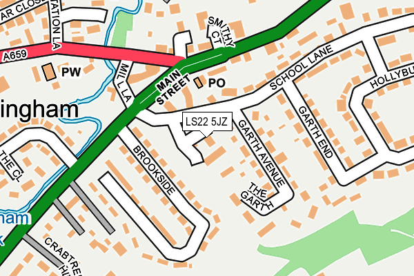 LS22 5JZ map - OS OpenMap – Local (Ordnance Survey)