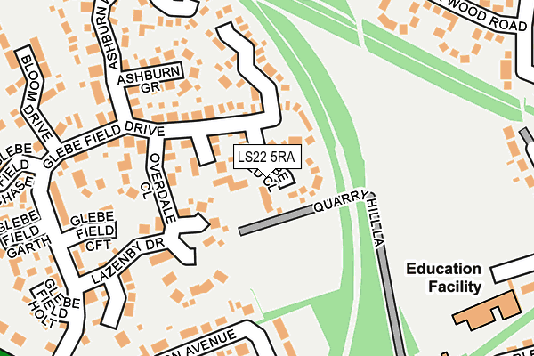 LS22 5RA map - OS OpenMap – Local (Ordnance Survey)