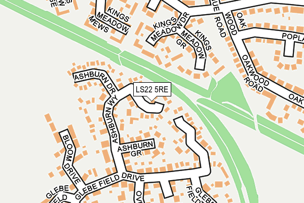 LS22 5RE map - OS OpenMap – Local (Ordnance Survey)
