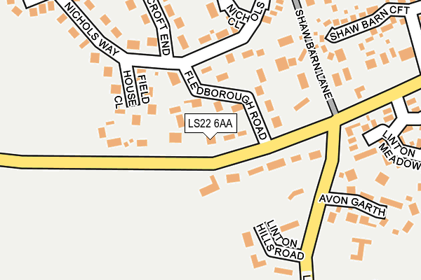 LS22 6AA map - OS OpenMap – Local (Ordnance Survey)