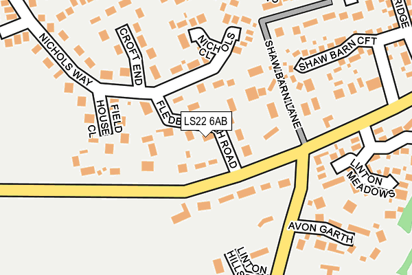 LS22 6AB map - OS OpenMap – Local (Ordnance Survey)