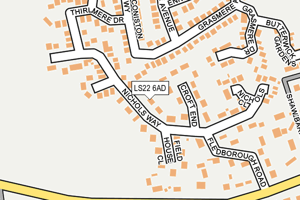 LS22 6AD map - OS OpenMap – Local (Ordnance Survey)