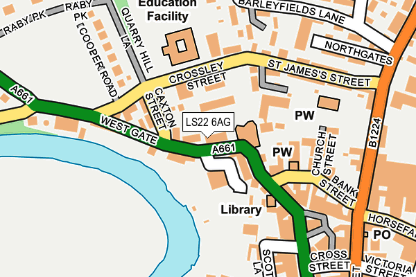 LS22 6AG map - OS OpenMap – Local (Ordnance Survey)