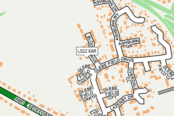 LS22 6AR map - OS OpenMap – Local (Ordnance Survey)