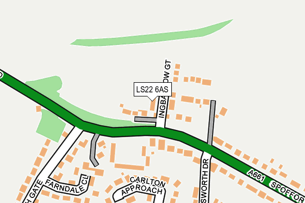 LS22 6AS map - OS OpenMap – Local (Ordnance Survey)