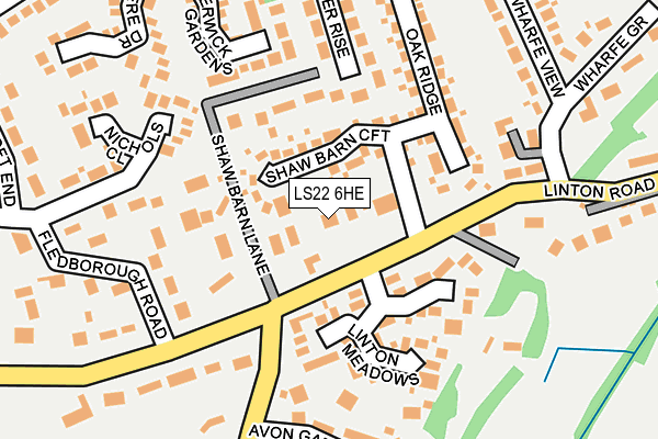 LS22 6HE map - OS OpenMap – Local (Ordnance Survey)