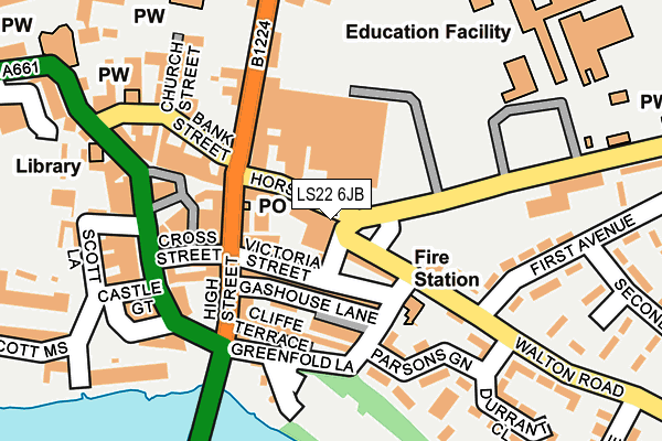 LS22 6JB map - OS OpenMap – Local (Ordnance Survey)