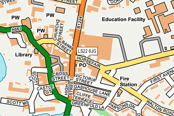 LS22 6JG map - OS OpenMap – Local (Ordnance Survey)
