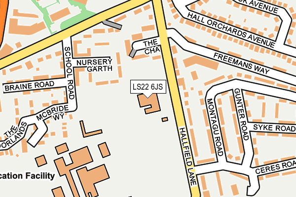 LS22 6JS map - OS OpenMap – Local (Ordnance Survey)