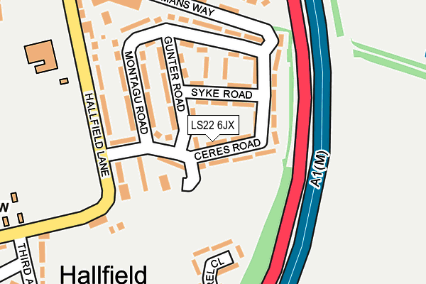 LS22 6JX map - OS OpenMap – Local (Ordnance Survey)