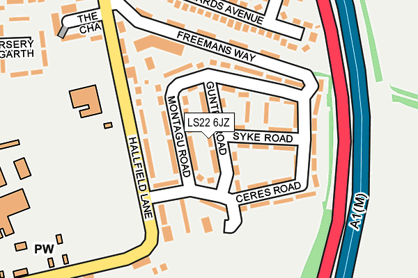 LS22 6JZ map - OS OpenMap – Local (Ordnance Survey)