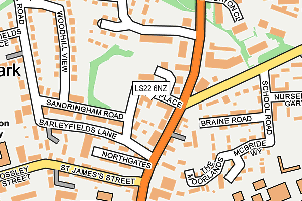 LS22 6NZ map - OS OpenMap – Local (Ordnance Survey)