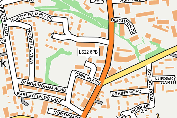 LS22 6PB map - OS OpenMap – Local (Ordnance Survey)
