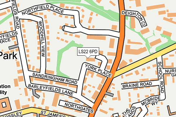 LS22 6PD map - OS OpenMap – Local (Ordnance Survey)