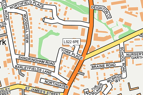 LS22 6PE map - OS OpenMap – Local (Ordnance Survey)
