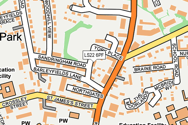 LS22 6PF map - OS OpenMap – Local (Ordnance Survey)