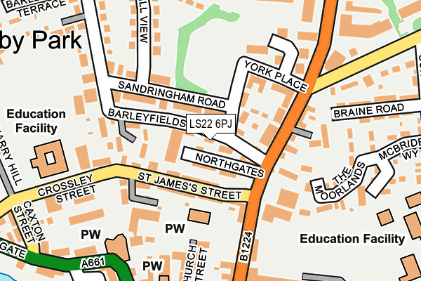 LS22 6PJ map - OS OpenMap – Local (Ordnance Survey)