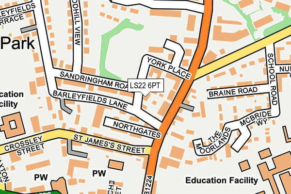 LS22 6PT map - OS OpenMap – Local (Ordnance Survey)