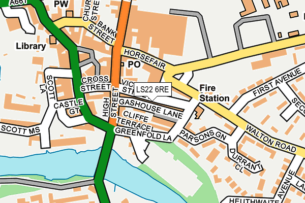 LS22 6RE map - OS OpenMap – Local (Ordnance Survey)