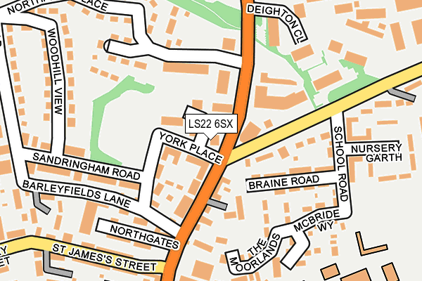 LS22 6SX map - OS OpenMap – Local (Ordnance Survey)