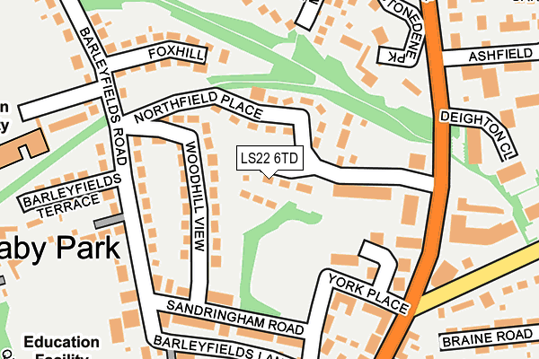 LS22 6TD map - OS OpenMap – Local (Ordnance Survey)