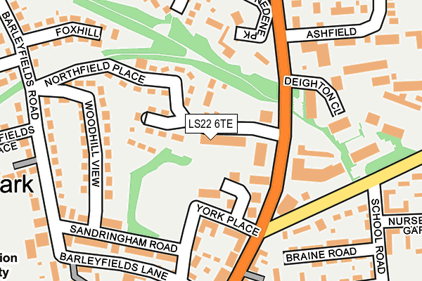 LS22 6TE map - OS OpenMap – Local (Ordnance Survey)