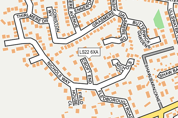 LS22 6XA map - OS OpenMap – Local (Ordnance Survey)