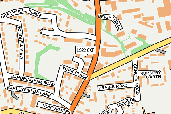 LS22 6XF map - OS OpenMap – Local (Ordnance Survey)