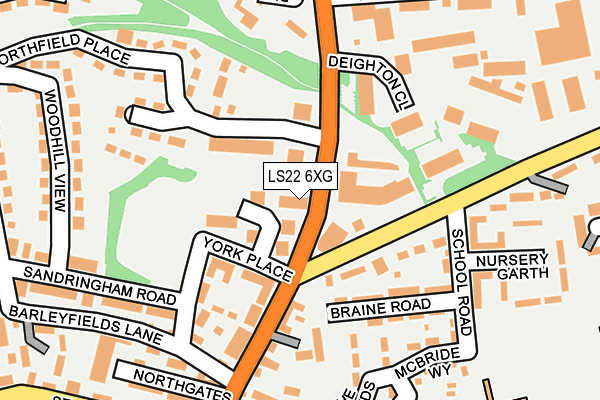 LS22 6XG map - OS OpenMap – Local (Ordnance Survey)