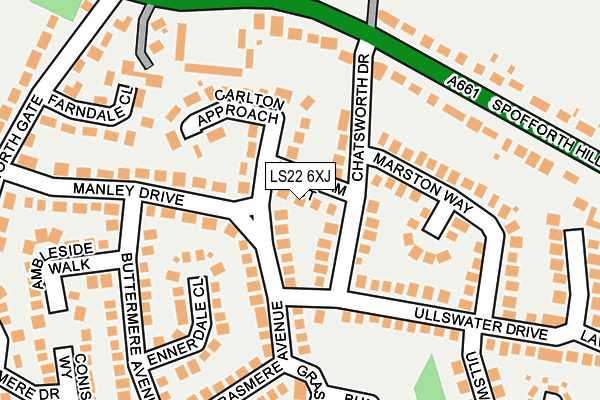 LS22 6XJ map - OS OpenMap – Local (Ordnance Survey)