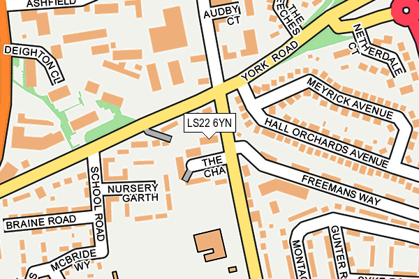 LS22 6YN map - OS OpenMap – Local (Ordnance Survey)