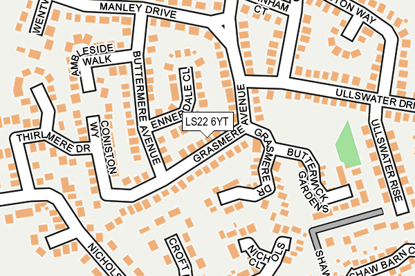 LS22 6YT map - OS OpenMap – Local (Ordnance Survey)